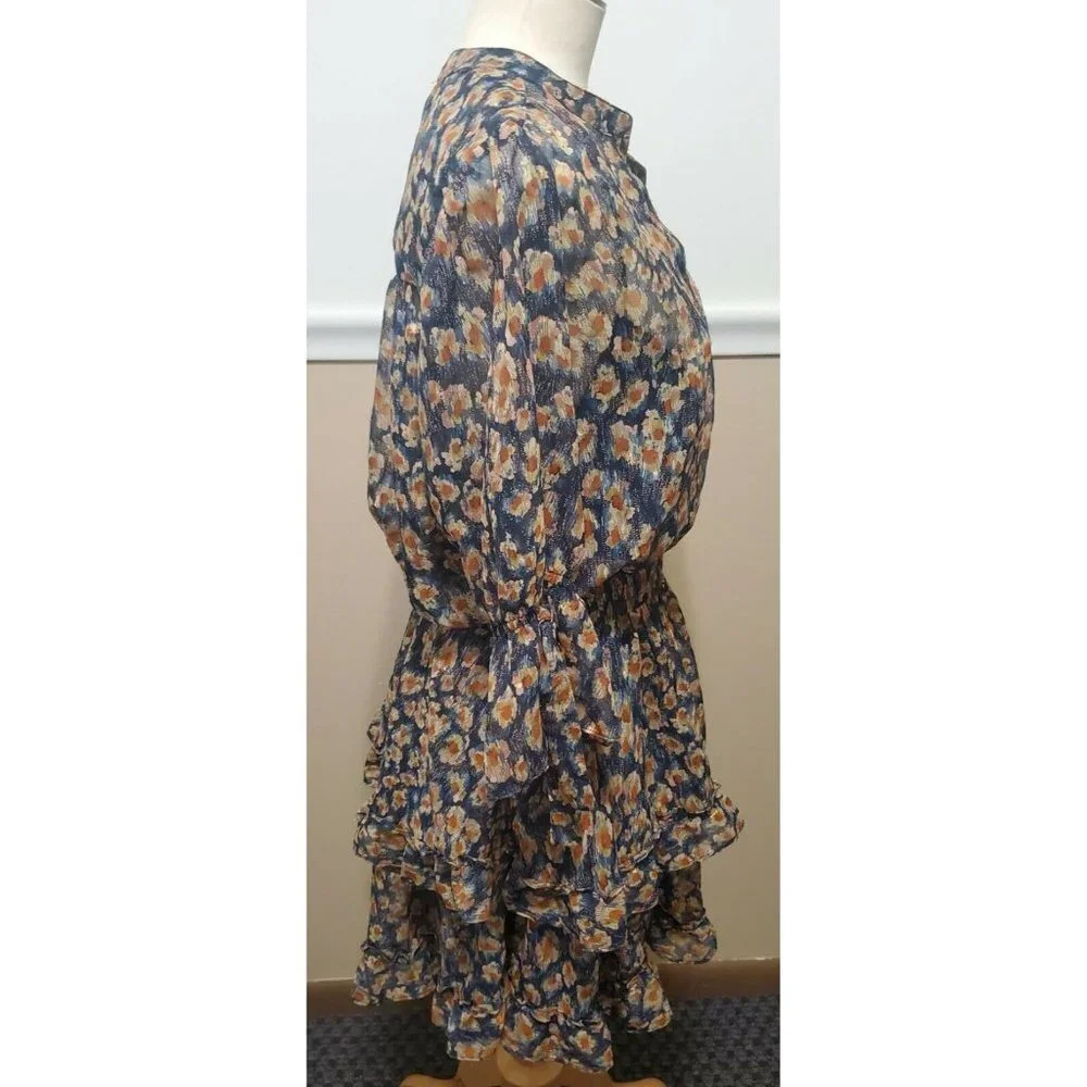 Lovestitch Chiffon Flower Print Dress Ruffled - Picture 2 of 12